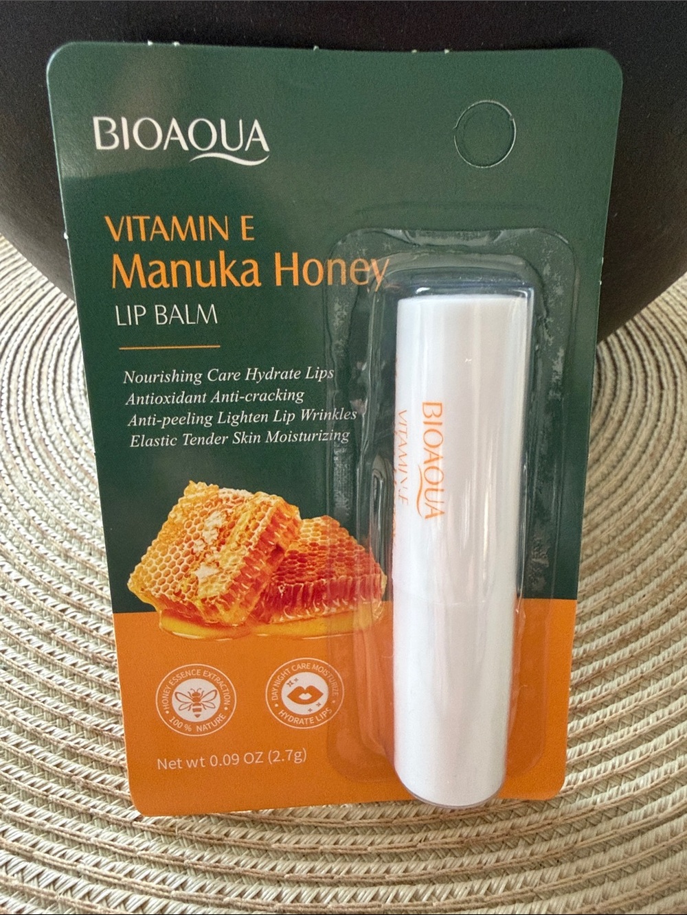 Aqua (Bioaqua) Manuka Honey Vitamin E Lip Balm - New in Packaging .09 Oz.